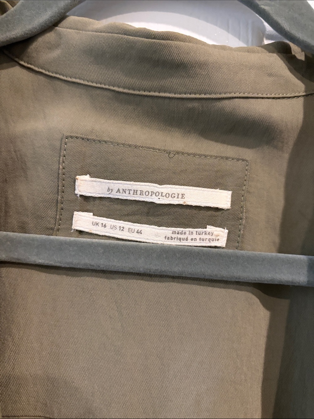 Anthropologie Olive Green Twist-Front Midi Dress - Picture 2 of 5